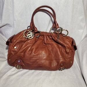 Bolzano Fiore Shoulder Leather Bag In Brown